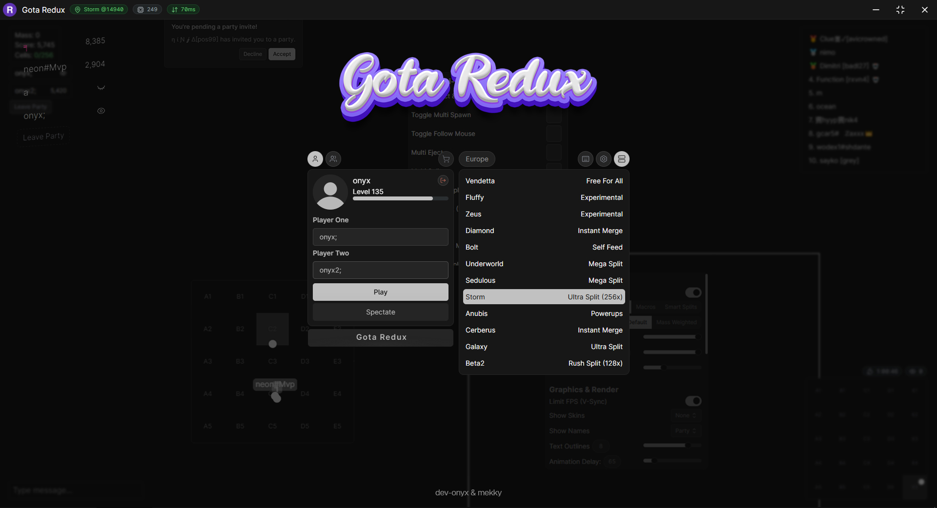 Gota Redux Client Login Window - A custom client for Gota.io